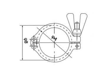 Abrazadera Clamp, de Doble Perno; Abrazaderas Sanitarias