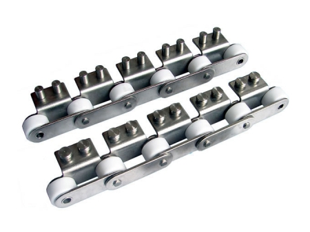 Cadenas de acero inoxidable  (para la industria de procesamiento de alimentos y bebida fría)