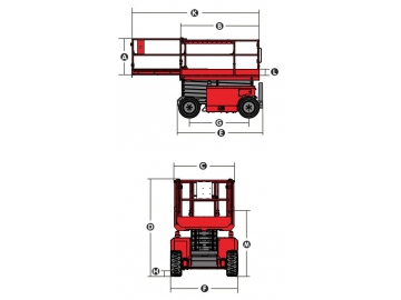 Plataforma de tijera autopropulsada para terrenos difíciles, Serie XDW