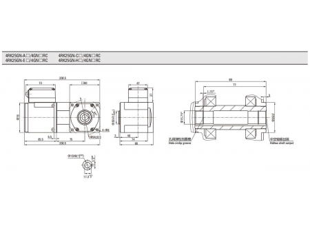 Motor reversible  80mm 25W