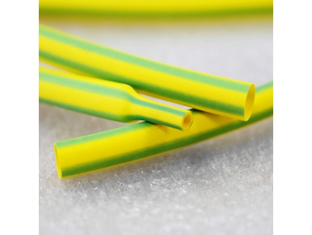 Tubo termoretráctil con rayas amarillas/verdes