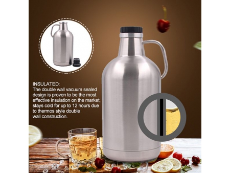 Growler de 3.78L con Aislante al Vacío y Tapa Rosca