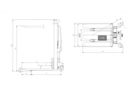 Apilador manual de un solo mástil