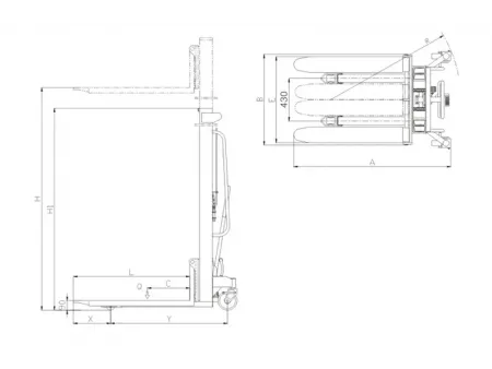 Apilador manual de doble mástil