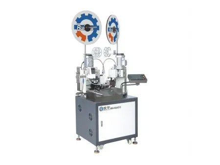 Máquina crimpadora automática de terminales de dos lados de alambre de gran diámetro