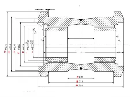 Rodillo inferior para excavadora Caterpillar E375