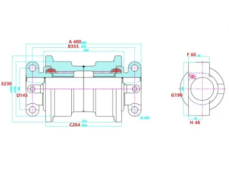 Rodillo inferior para excavadora Volvo EC360