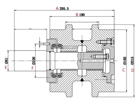 Rodillo superior para bulldozer Komatsu D65
