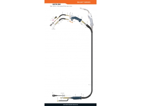 Pistola de soldadura MIG/MAG, SQTB350