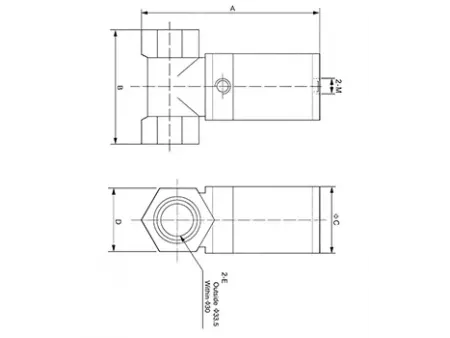 Válvula neumática de latón de 2/2 vías