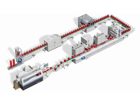 Línea para cubetas y latas metálicas para pintura y productos químicos