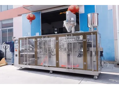 Envasadora horizontal para bolsas zipper, llenado con 1 boquilla