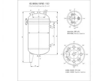 Tanque vertical de almacenamiento con revestimiento de vidrio tipo K (abierto)
