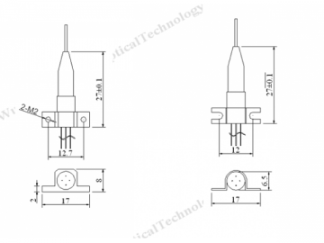 4-8mW Diodo láser 2.5G de cable coaxial 1310nm DFB