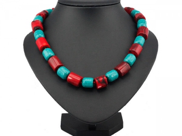 Collar tipo coral rojo