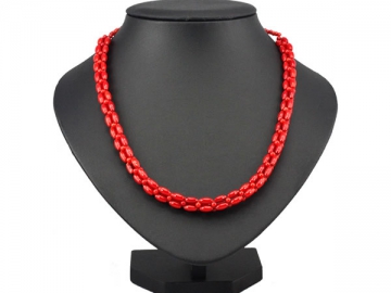 Collar tipo coral rojo