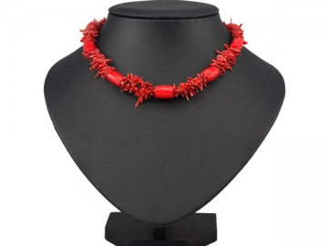 Collar tipo coral rojo