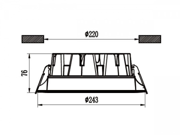 Foco empotrable LED NS-TD8-H30