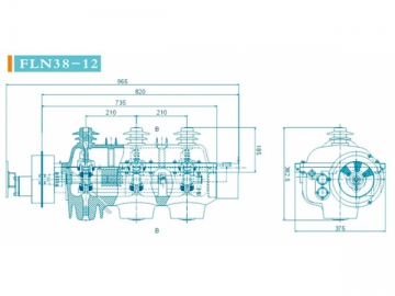 Seccionador bajo carga <small>(Interruptor seccionador aislado por gas FLN38-12/FLN38-24 SF6) </small>