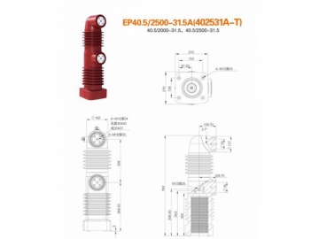 Polos encapsulados <small>(Polos encapsulados para sistemas de distribución de electricidad de 40,5kV)</small>