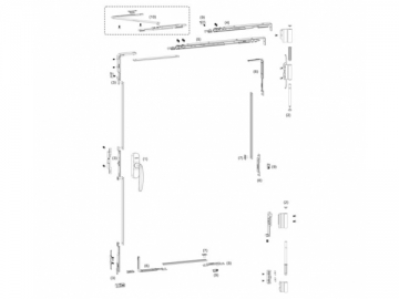 Herrajes para ventanas abatibles de aluminio ATT60