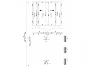 Herrajes para puertas correderas y plegables de aluminio