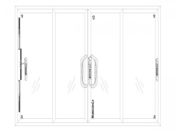 Herrajes para puerta corredera de 4 hojas serie Lumina