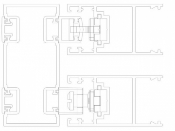 Picaporte PH con cilindro, soluciones para puerta corredera de 2 hojas