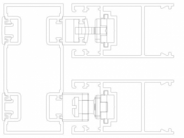 Cerradura DH con tirador 256, soluciones puerta corredera de 4 hojas