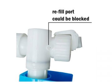 <strong>Válvula de llenado</strong> de entrada lateral
