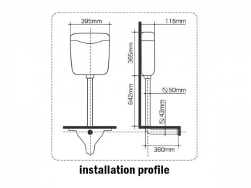 Cisterna montada en pared<br /><small> Accesorios para inodoro</small>