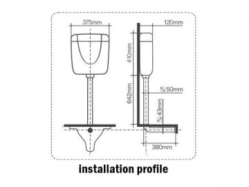 Cisterna montada en pared<br /><small> Accesorios para inodoro</small>