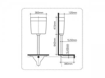 Cisterna montada en pared<br /><small> Accesorios para inodoro</small>