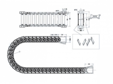 <strong>Cadena portacables</strong> de plástico