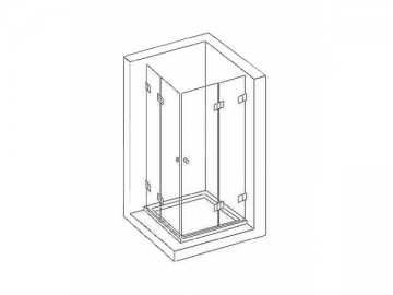 <strong>Cabina de ducha</strong> <br>- con puerta abatible