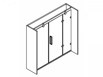 <strong>Cabina de ducha</strong> <br>- con puerta abatible