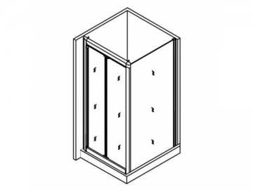 <strong>Cabina de ducha</strong> <br>- con puerta plegable