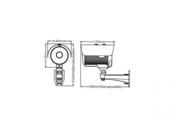 Cámara de alta definición análoga cilíndrica IR con lente varifocal IP66 de 2 megapíxeles, ST-AHC6200RK