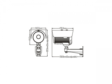 Cámara HDCVI cilíndrica de lente varifocal IP66 de 2 megapíxeles