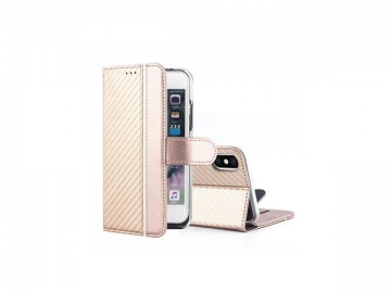 Funda flip cover de cuero sintético para iPhone X