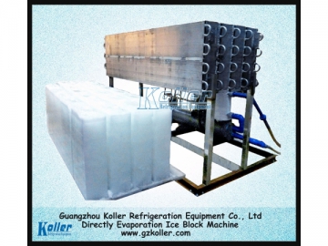 Máquina fabricadora de hielo en bloques con evaporación directa